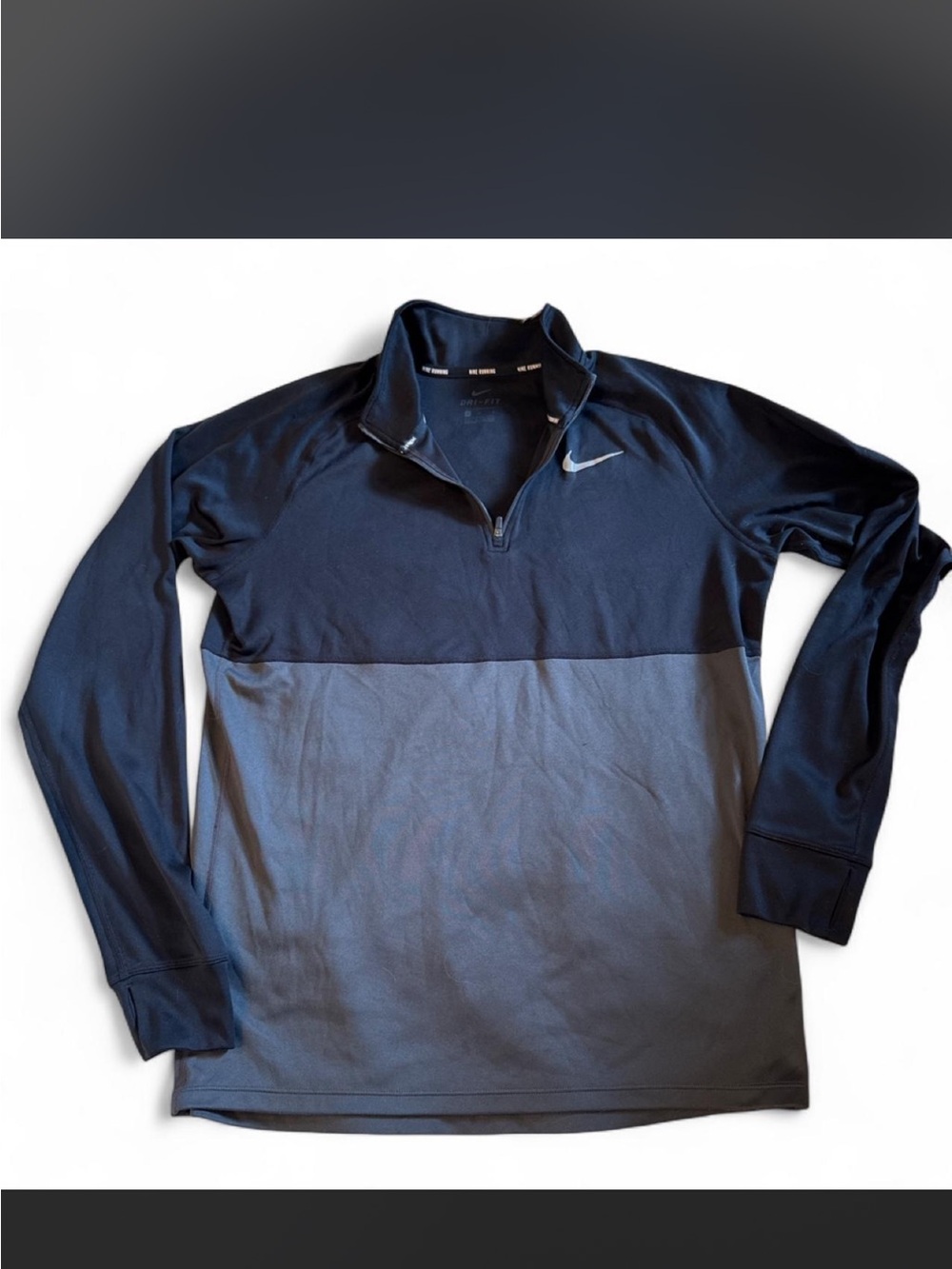 Nike Men’s Navy and Gray Quarter-Zip Athletic Pullover